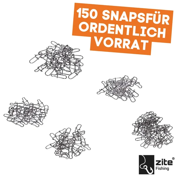 Zite Fishing Karabiner Snaps Einhänger Sortiment für Spoons 150 Stück_auswahl2