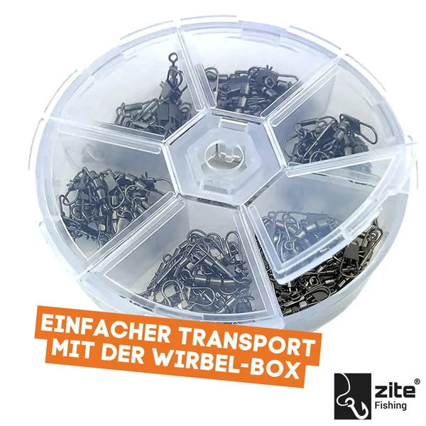 Zite Fishing Dreifachwirbel Sbirolino Wirbel Set 60 Stück in Box_auswahl1
