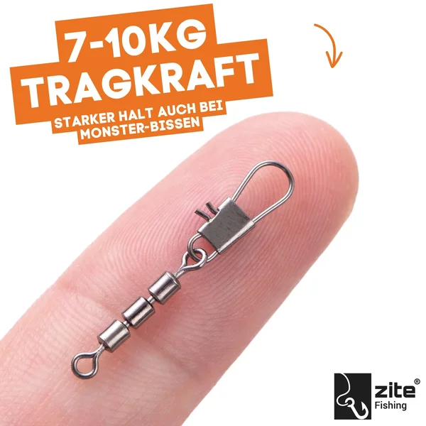 Zite Fishing Dreifachwirbel Sbirolino Wirbel Set 60 Stück in Box_auswahl5