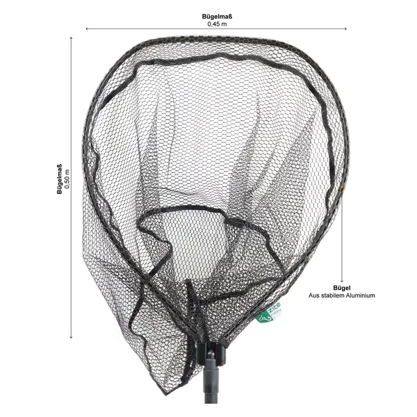 Zite Fishing Spinnkescher Gummiert - Einhändig Faltbar - Schwarz 113cm_auswahl2