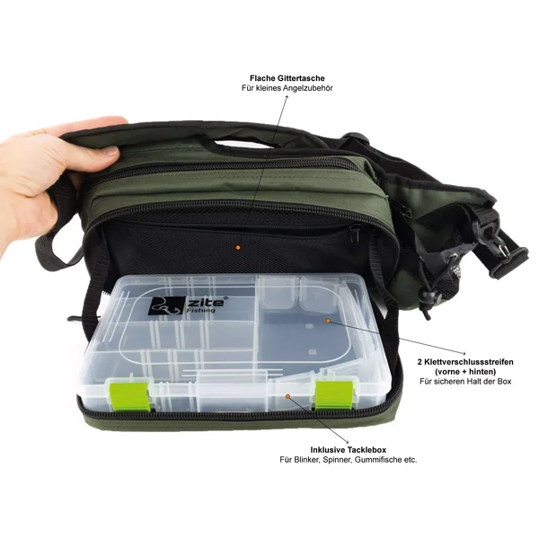 Zite Fishing Sling-Bag Umhängetasche Spinnfischen mit Box & Tüten_auswahl2