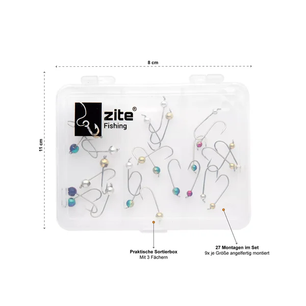 Zite Fishing Tungsten Jighead Set 27 Stück 0,3-1,2g_auswahl2