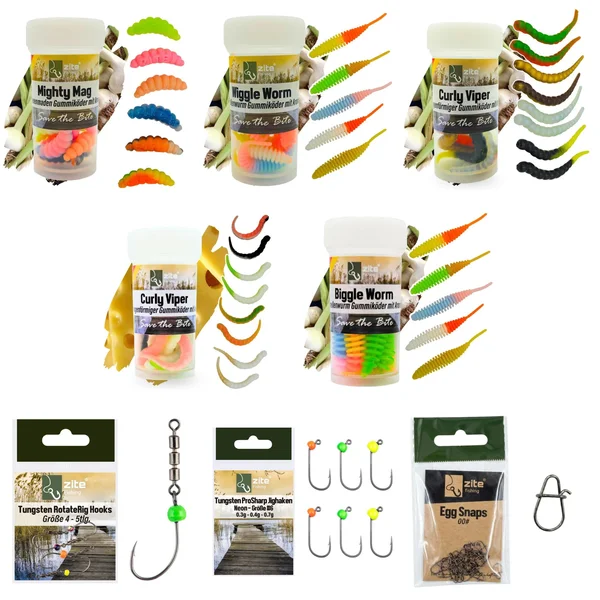 Zite Fishing Influencer Paket Forelle – Komplett-Set Gummiköder, Tungsten Jigs & Vorfach für Forellenangler_auswahl1