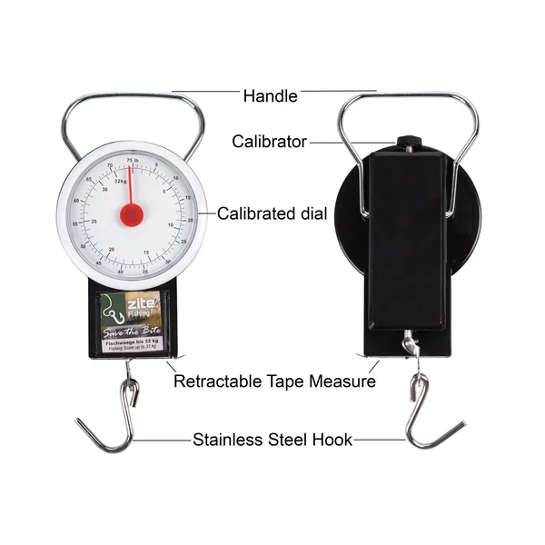 Zite Fishing Federwaage als Angelwaage 32kg mit Maßband_auswahl2