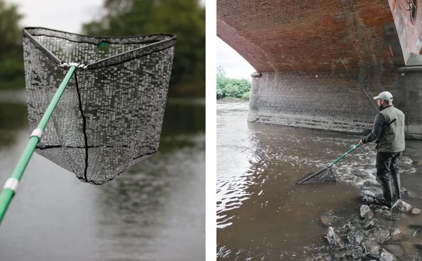 Teleskop Hammerkopf Kescher Gummiert Groß 3m 80x70cm Zite Fishing_auswahl6
