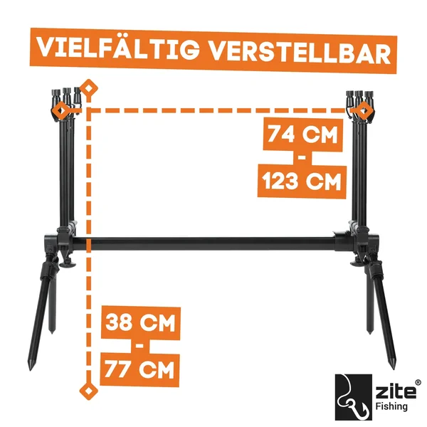 Rod Pod Aluminium für 3 Ruten Verstellbar mit Tasche Zite Fishing_auswahl1