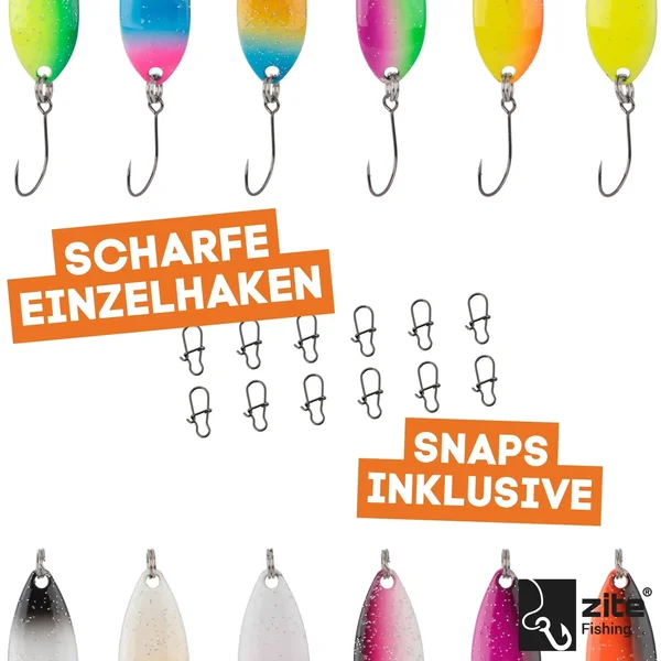Zite Fishing Trout Spoon Forellenköder Set Beidseitig Farbig 12 Stück in Box_auswahl4