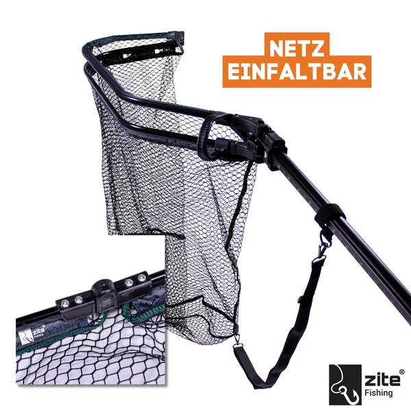 Raubfisch Kescher Gummiert mit Schultergurt & Faltbar Zite Fishing_auswahl5