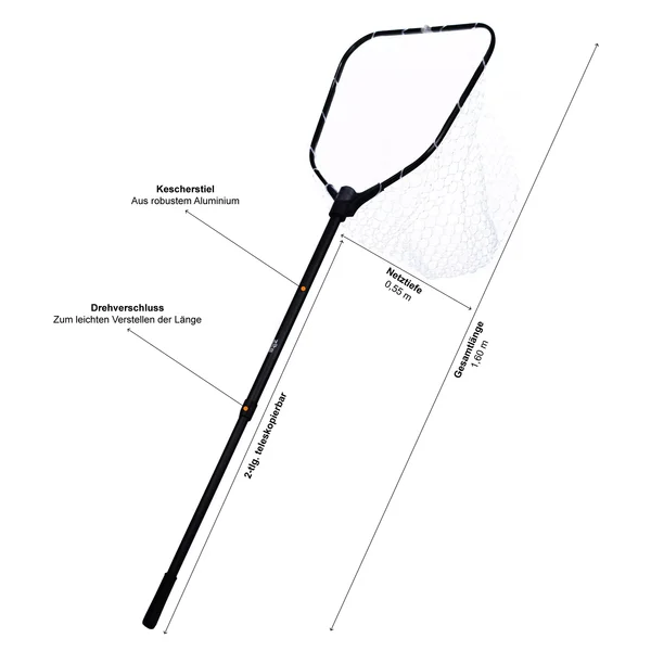 Forellenkescher Trout Spoon Kescher Gummiert PVC Netz Zite Fishing_auswahl1