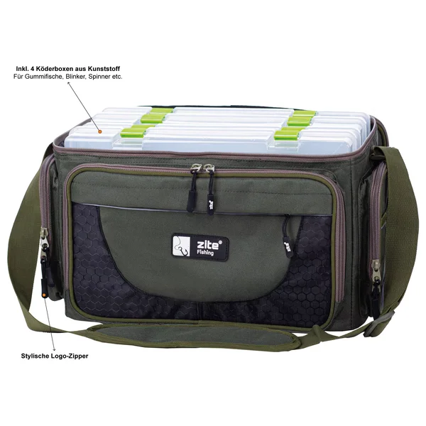 Angeltasche mit Tackle Boxen & Schultergurt 43cm Groß Zite Fishing_auswahl2