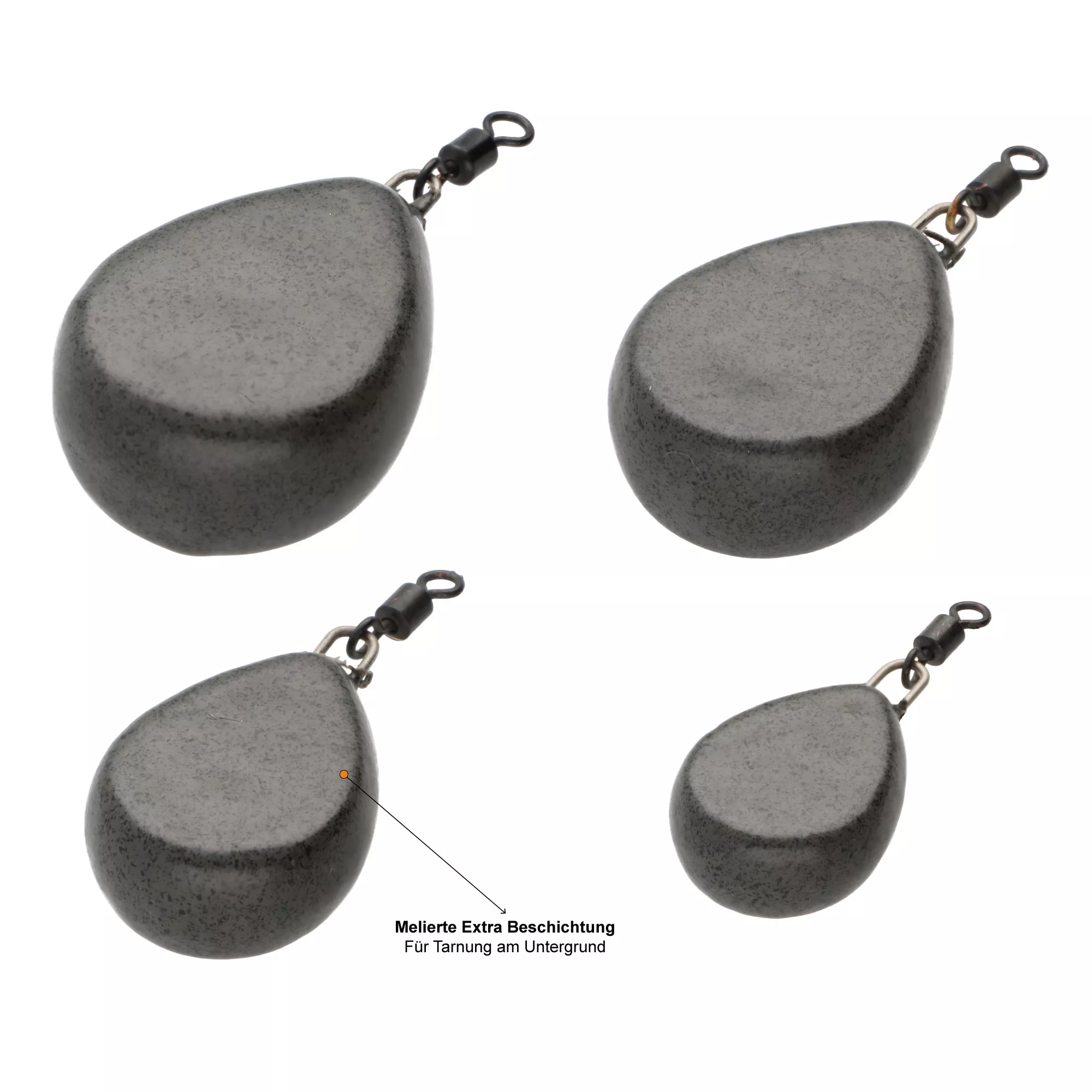 Karpfenblei Sortiment 10 Stück Flat Pear Wirbelblei 40-155g Zite Fishing_auswahl3