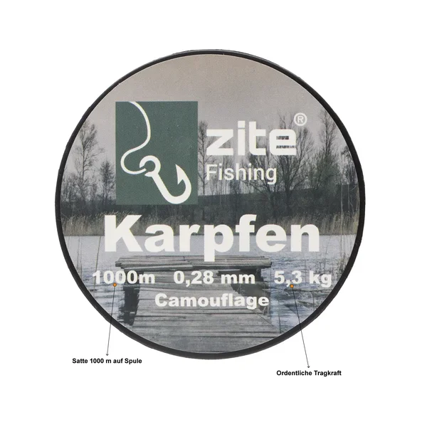 Karpfenschnur Monofil Camouflage 0,28mm 1000m Spule Zite Fishing _auswahl2