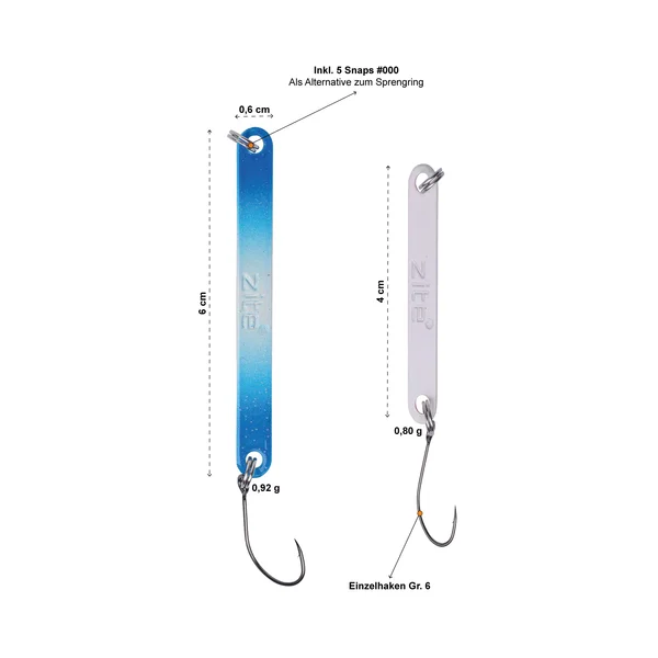 Forellen Stick Spoons UV Aktiv 4-6cm Set 5 Stück in Box Zite Fishing_auswahl2