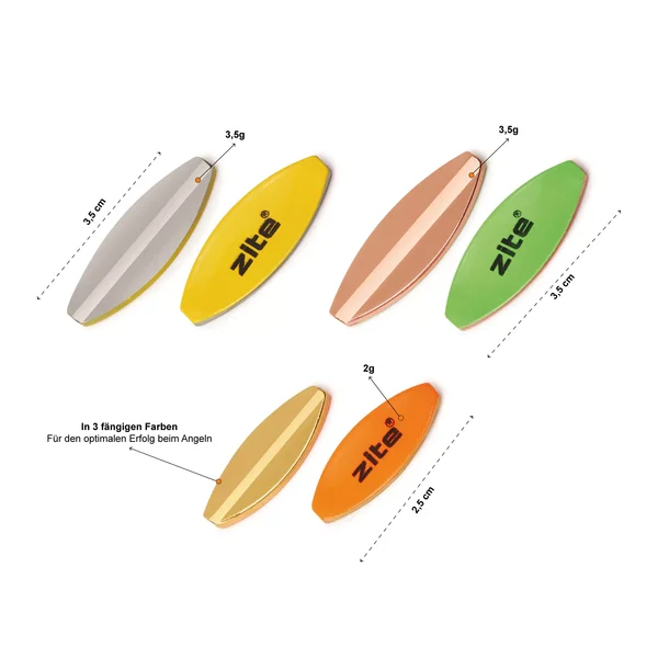 Inline Spoon Forellen Durchlaufblinker Set Metallic 2-3,5g Zite Fishing_auswahl3
