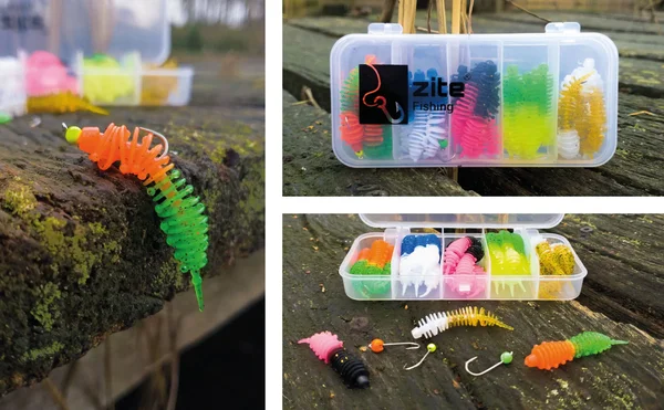 Zite Fishing Gummiwürmer(Lang) mit Tungstenhaken + 10 ml Dosierflasche(Fisch)_auswahl6