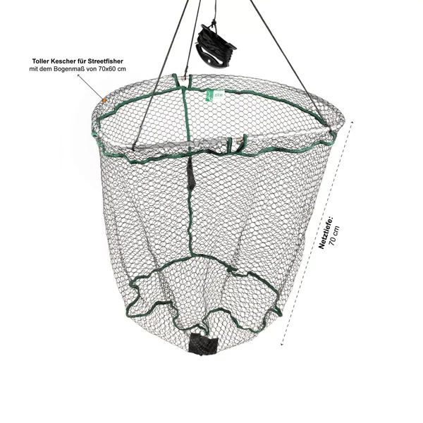 Spundwandkescher Gummiert 70x60x70cm mit 10m Seil und Tasche Zite Fishing_auswahl4