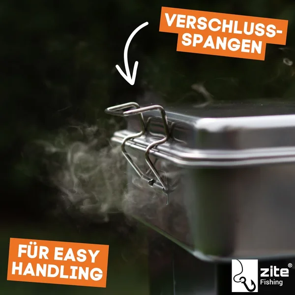 Tischräucherofen mit Thermometer Smoker Fisch Räuchern 42x27x21cm Zite Fishing_auswahl3
