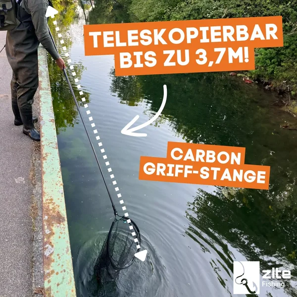 Streetfishing Kescher Gummiert Teleskop Spinnkescher Schwimmend 3,70m Zite Fishing_auswahl1
