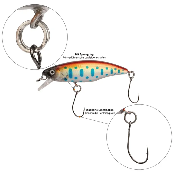 Forellenwobbler Set 5,2cm 4,5g Langsam Sinkend 5 STK in Köderbox Zite Fishing _auswahl2