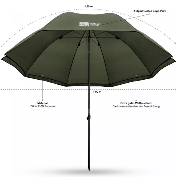 Angelschirm Schirmzelt mit Umhang 250 cm + Schirmstütze Set Zite Fishing_auswahl1
