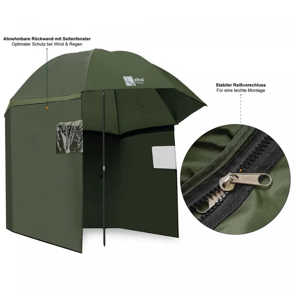 Angelschirm Schirmzelt mit Umhang 250 cm + Schirmstütze Set Zite Fishing_auswahl3