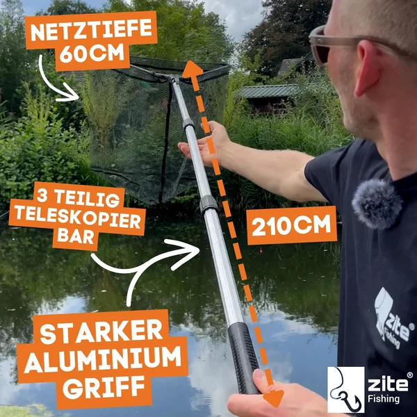 Teleskopkescher 2,10 m mit Rutentasche 1,50 m Zite Fishing_auswahl1