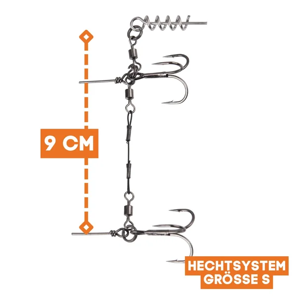 Zite Fishing Hecht Shallow-Rig-System S 9cm - Gummifisch-System ideal für Hechtköder 15 - 20 cm_auswahl1
