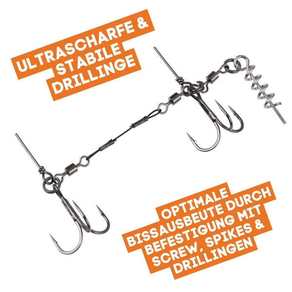 Zite Fishing Hecht Shallow-Rig-System S 9cm - Gummifisch-System ideal für Hechtköder 15 - 20 cm_auswahl2