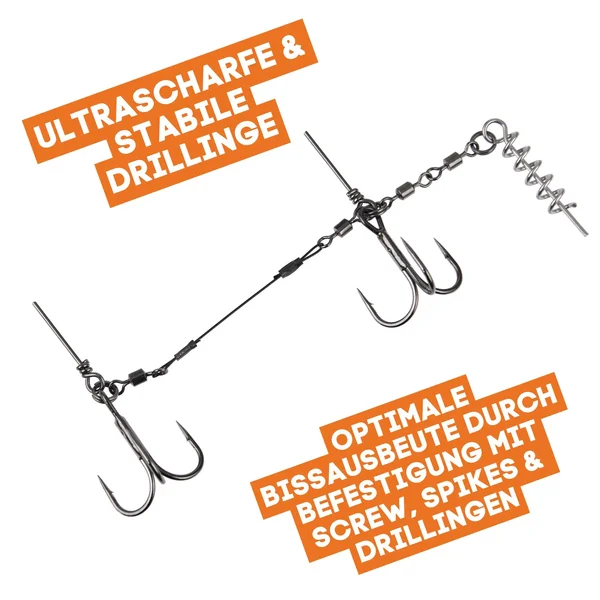 Zite Fishing Hecht Shallow-Rig-System L 13cm - Gummifisch-System ideal für Hechtköder 21 - 26 cm_auswahl2
