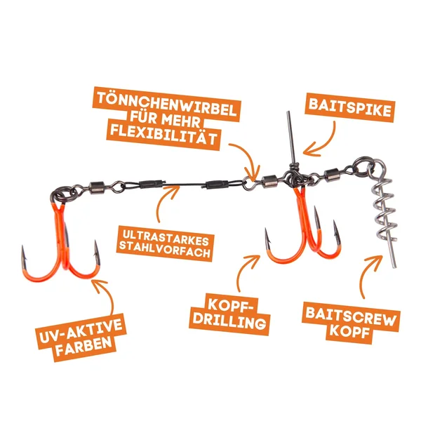 Zite Fishing Hecht Shallow-Rig-System UV Aktiv S 9cm - Gummifisch-System ideal für Hechtköder 15 - 20 cm_auswahl3