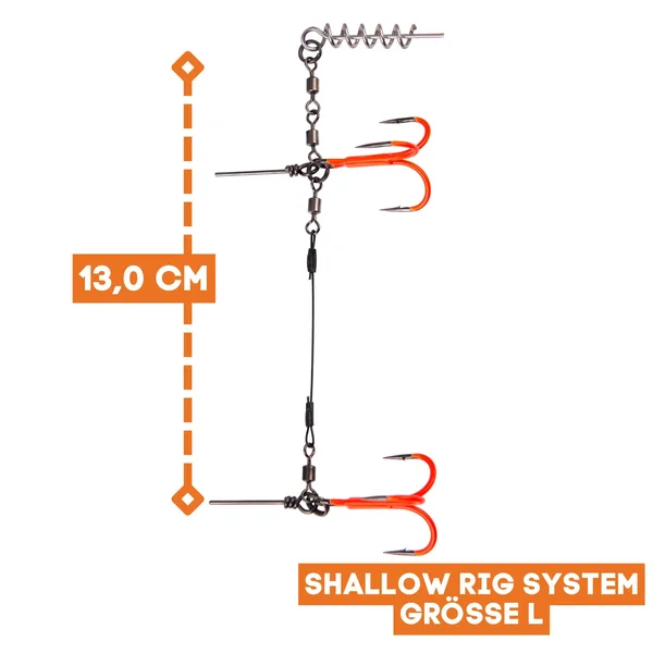 Zite Fishing Hecht Shallow-Rig-System UV Aktiv L 13cm - Gummifisch-System ideal für Hechtköder 21 - 26 cm_auswahl1