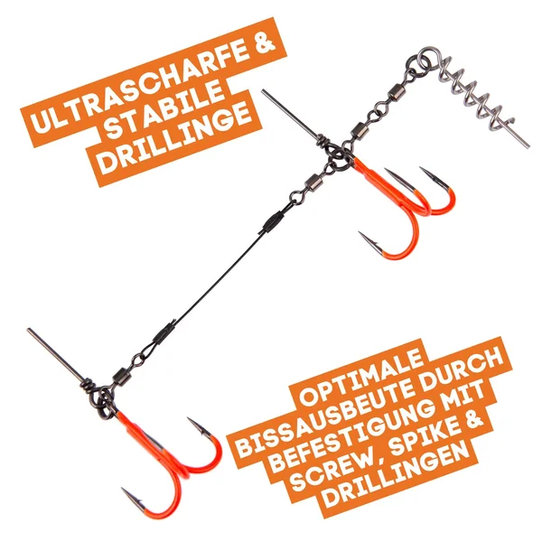 Zite Fishing Hecht Shallow-Rig-System UV Aktiv L 13cm - Gummifisch-System ideal für Hechtköder 21 - 26 cm_auswahl2