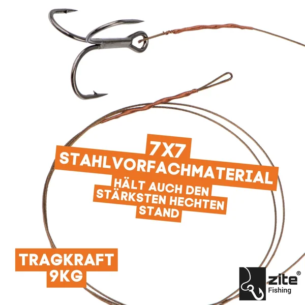 Zite Fishing Köderfisch Hecht System S für Köderfische 5 - 8 cm - Raubfisch Fertigmontage _auswahl3