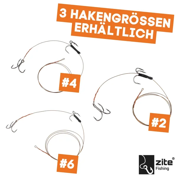 Zite Fishing Köderfisch Hecht System S für Köderfische 5 - 8 cm - Raubfisch Fertigmontage _auswahl4