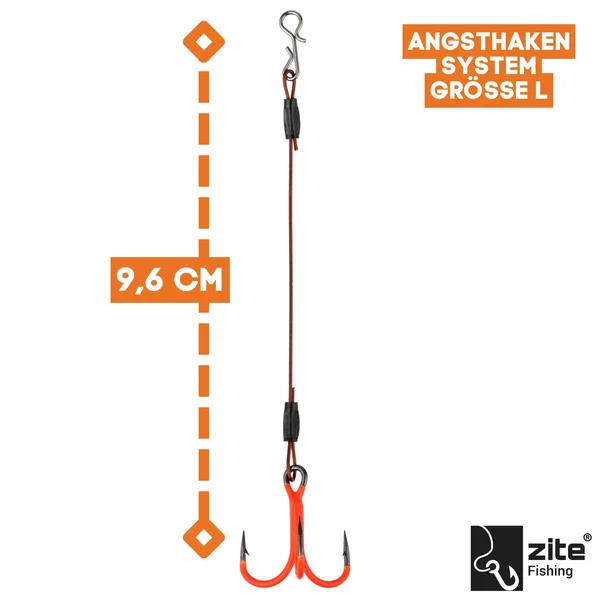 Zite Fishing UV Angsthaken System 9,6 cm Drillings-System L Raubfischangeln Fertigmontage _auswahl1