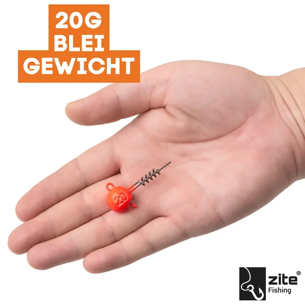 Zite Fishing Screw-In-Jigs Set 5-20g UV Aktiv Blei 25 STK in Box Gummiköder Angeln Raubfisch_auswahl6