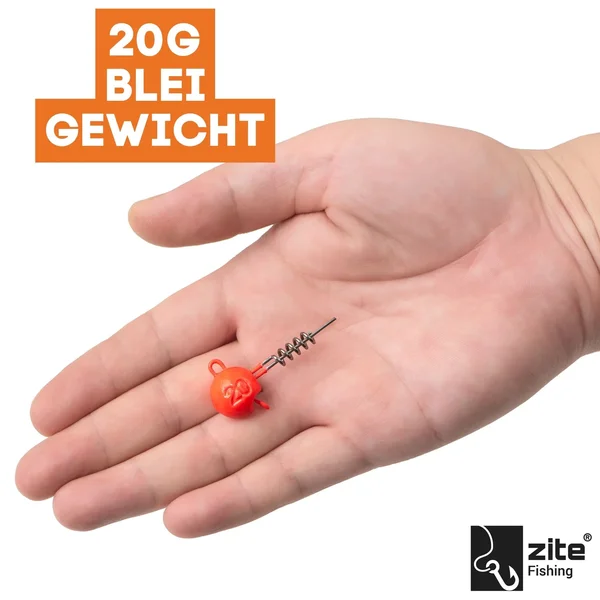 UV Screw Jigs 20g Jigköpfe Blei Gummiköder Angeln Raubfisch 5STK_auswahl2