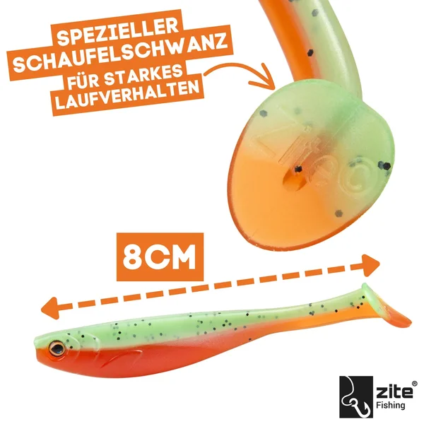 Inzite Pershad Green Tomato 8 cm 7 STK Gummiköder Barsch_auswahl1