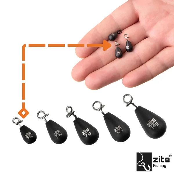 Tungsten Fastach Gewichte 3x 3,5g Einhänger mit Fastach-Clip Shallow & Jika Rig Zite Fishing_auswahl2