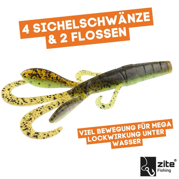 Gummiköder Krebsimitat Barsch & Zander Angeln Inzite Braw Sprinkled Croc 8 STK Zite Fishing_auswahl2