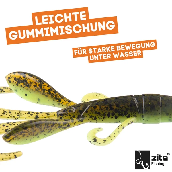 Gummiköder Krebsimitat Barsch & Zander Angeln Inzite Braw Sprinkled Croc 8 STK Zite Fishing_auswahl4