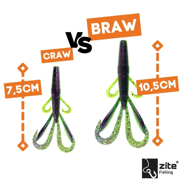 Gummiköder Krebsimitat Barsch & Zander Angeln Inzite Braw Purple Hectic 8 STK Zite Fishing_auswahl1