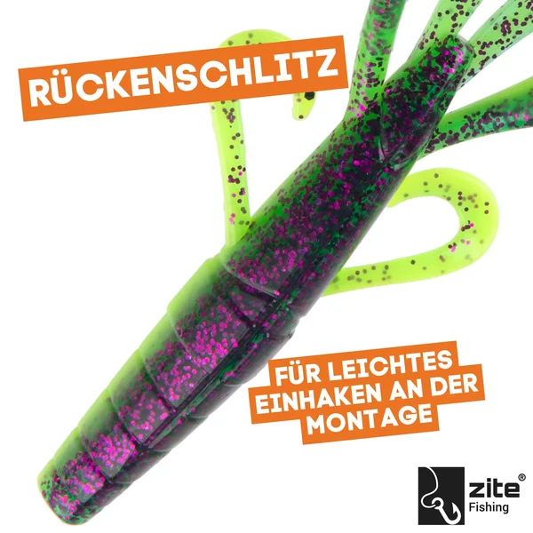 Gummiköder Krebsimitat Barsch & Zander Angeln Inzite Braw Purple Hectic 8 STK Zite Fishing_auswahl3