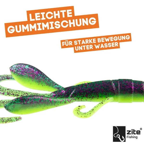 Gummiköder Krebsimitat Barsch & Zander Angeln Inzite Braw Purple Hectic 8 STK Zite Fishing_auswahl4