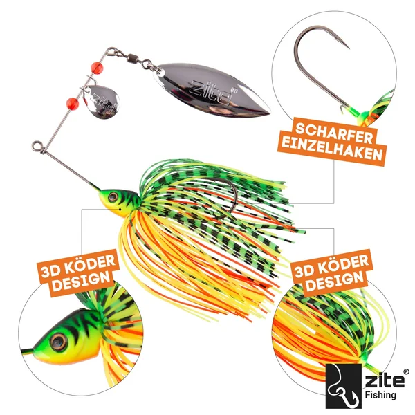 Inzite Rotator Set 10-21g 5 STK Spinnerbaits mit Doppelspinnerblatt & Fransen_auswahl3