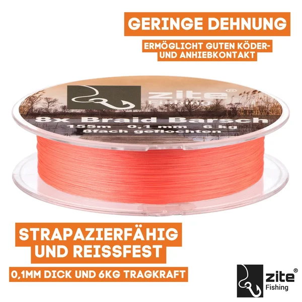 Zite Fishing Angelschnur Geflochten 8fach Barsch Schnur 155m 0,1mm 6kg_auswahl1