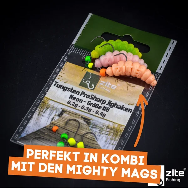 Zite Fishing Premium Tungsten Pro Sharp Jighaken Neon #4 - Teflonbeschichtete Forellen-Haken mit Tungstenperle_auswahl5