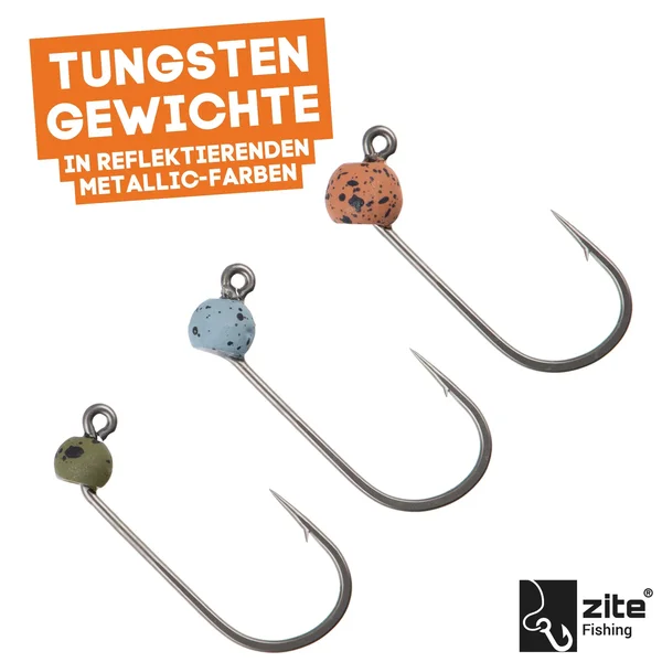 Zite Fishing Tungsten ProSharp Jighaken Größe #6 Naturalmatt Tungstenperle Forelle Angelhaken_auswahl2