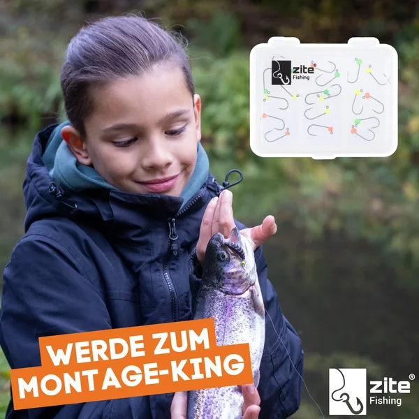Zite Fishing Tungsten ProSharp Jighaken Set #4 Neon 18 Angelhaken 0,3-0,7g Jigköpfe Tefloncoated in Sortierbox _auswahl6