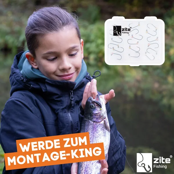 Zite Fishing Tungsten ProSharp Jighaken Set #6 Metallic 18 Angelhaken 0,3-0,7g Jigköpfe Tefloncoated in Sortierbox_auswahl6